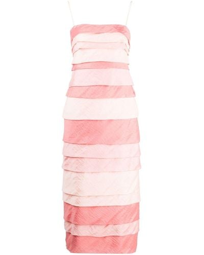 Acler Kirton Ruffled Sleeveless Midi Dress - Pink