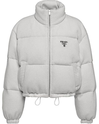 Prada Wool-cashmere Puffer Jacket - Grey