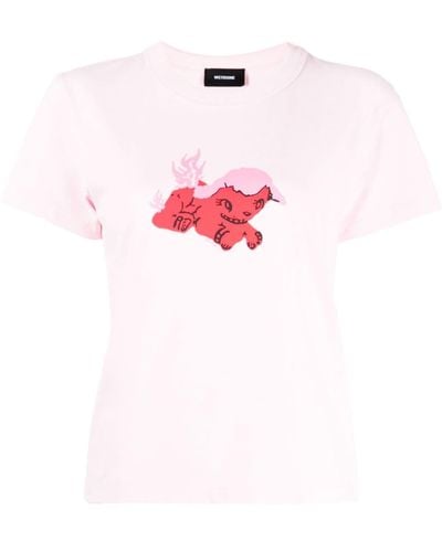 we11done Camiseta con estampado gráfico - Rosa