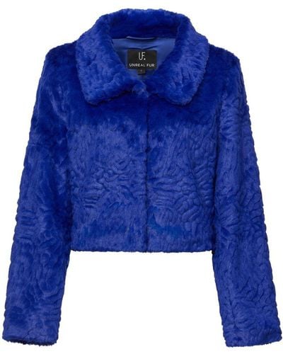 Unreal Fur Polaris Cropped Jacket - Blue