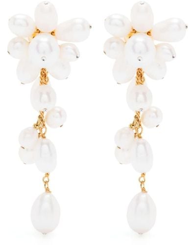 Jennifer Behr Florence Pearl-embellished Drop Earrings - White
