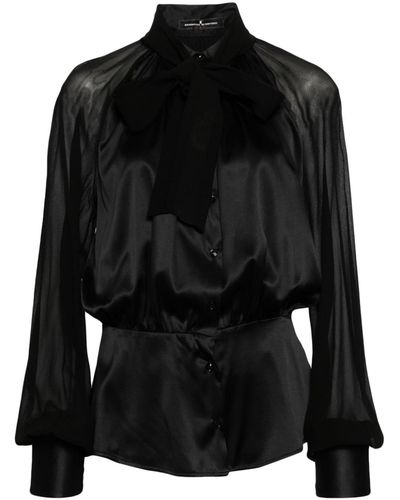 Ermanno Scervino Puff-sleeves Buttoned Shirt - Black