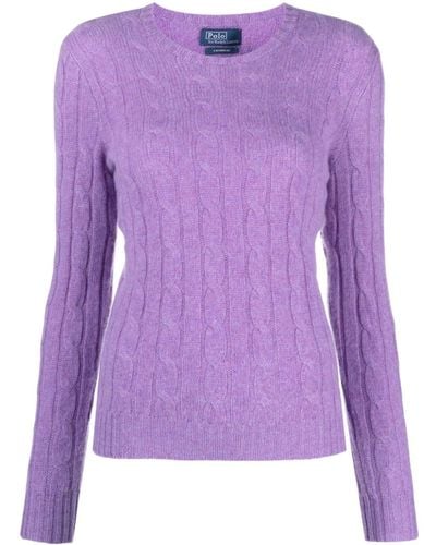 Polo Ralph Lauren Cable-knit Cashmere Sweater - Purple