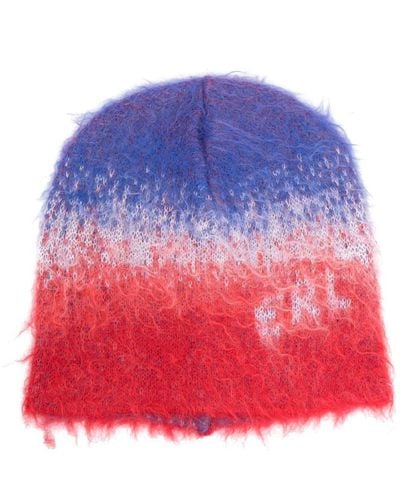 ERL Gradient-effect Frayed Beanie - Red