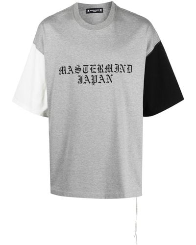 MASTERMIND WORLD T-Shirt mit Totenkopf-Print - Grau