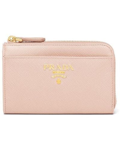 Prada Leather Keychain Wallet - Pink