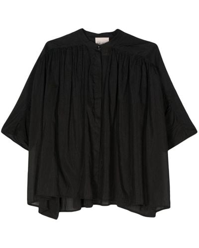 Semicouture Camisa con pliegues - Negro