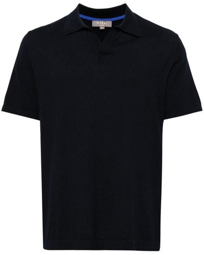 N.Peal Cashmere Fine-knit Polo Shirt - Black