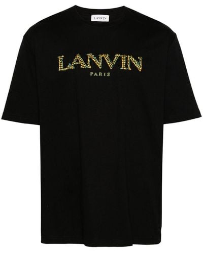 Lanvin Logo-embroidered Cotton T-shirt - ブラック