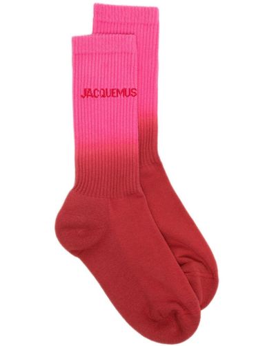 Jacquemus Moisson Gradient-effect Cotton Socks - Red