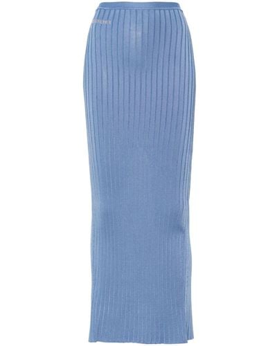 Marni Falda larga con logo en jacquard - Azul