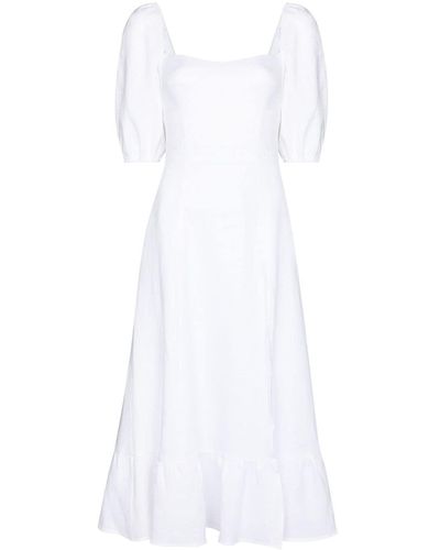 Reformation Belgium Linen Midi Dress - White