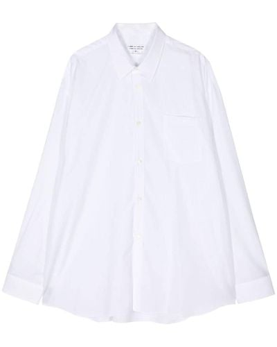 Comme des Garçons Wave-hem A-line cotton shirt - Weiß