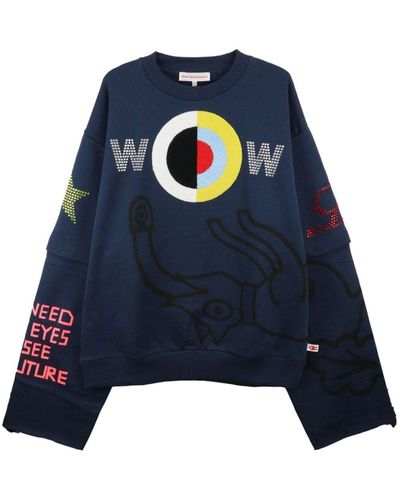 Walter Van Beirendonck Sweater Met Print - Blauw