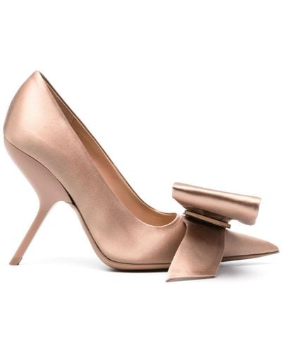 Ferragamo 105mm Bow-detail Court Shoes - Pink