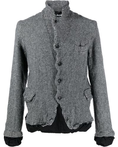 COMME DES GARÇON BLACK Check-print Wool Blazer - Gray