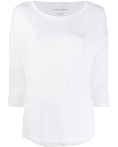 Majestic Filatures Camiseta estilo boxy - Blanco
