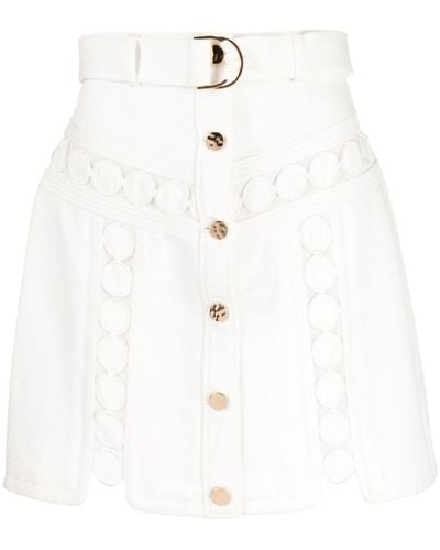 Acler Minifalda Heathcote con lunares bordados - Blanco