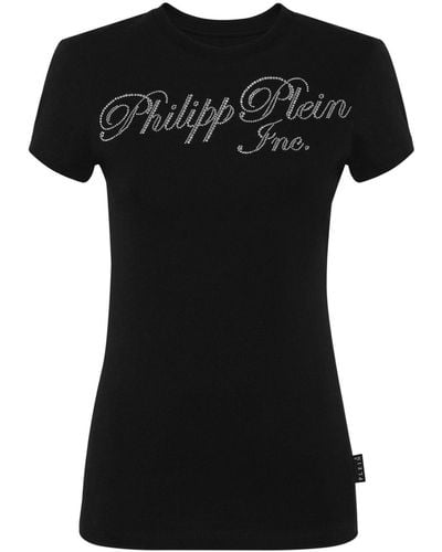 Philipp Plein T-Shirt mit Kristallen - Schwarz
