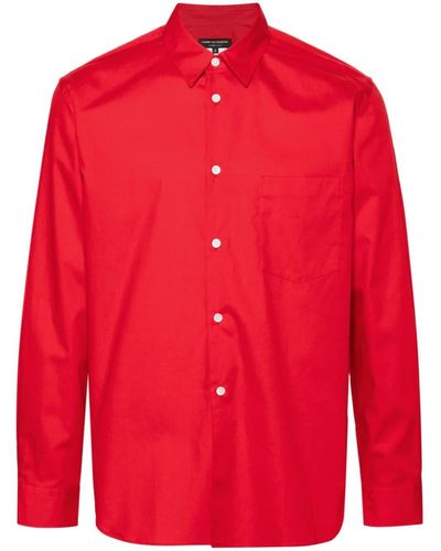 Comme des Garçons Popeline Overhemd - Rood