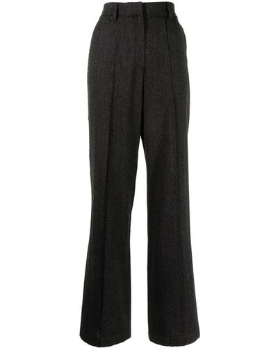 Goen.J High Waisted Tailored Trousers - Grey