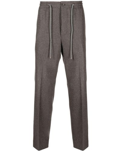 Corneliani Cropped Virgin-wool Trousers - Grey