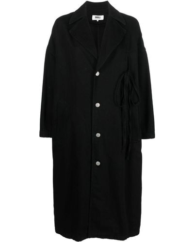 MM6 by Maison Martin Margiela Manteau en jean à simple boutonnage - Noir