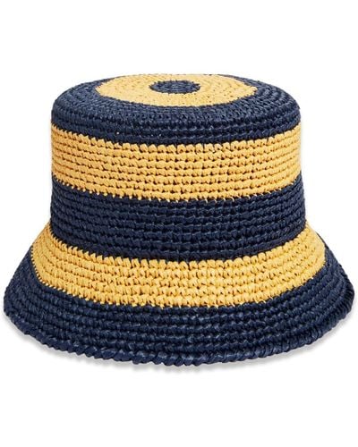 La DoubleJ Cappello bucket a righe - Blu