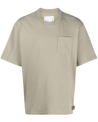 Sacai T-Shirt mit Riegeln - Weiß