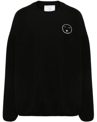 Societe Anonyme Face Sweatshirt aus Jersey-Fleece - Schwarz