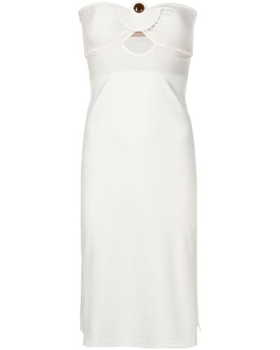 Adriana Degreas Appliqué-detail Strapless Dress - White