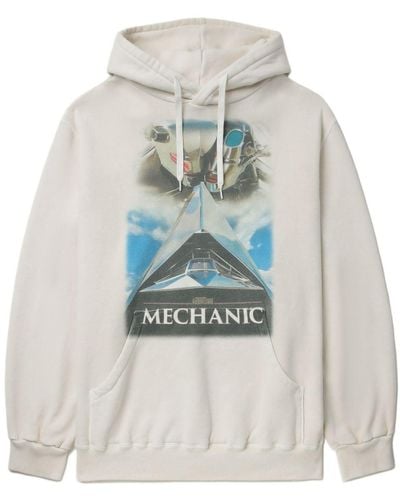 Doublet Graphic-print Cotton Hoodie - White