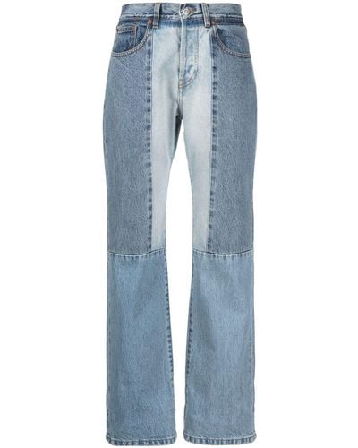 Victoria Beckham Straight-leg Patchwork Jeans - Blue