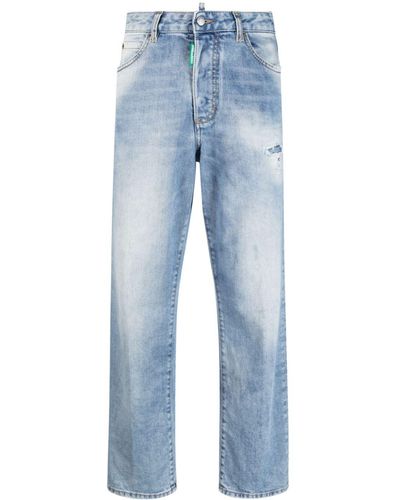 DSquared² One Life Distressed Cropped Jeans - Blue