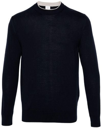 Eleventy Crew-neck Fine-knit Sweater - Blue