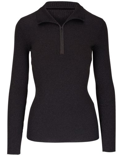 Brunello Cucinelli Half-zip Knit Sweater - Black