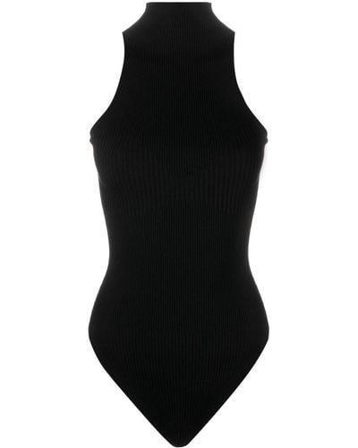 Aeron Sleeveless Ribbed Bodysuit - Black