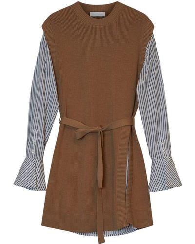 Jonathan Simkhai Shai Layered Belted Minidress - Brown