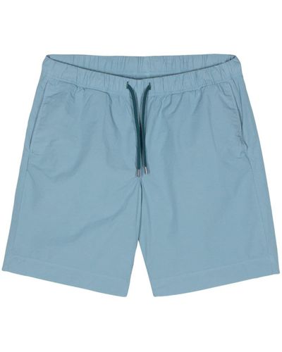 Paul Smith Cotton Shorts With Back Patch Pocket - Blue