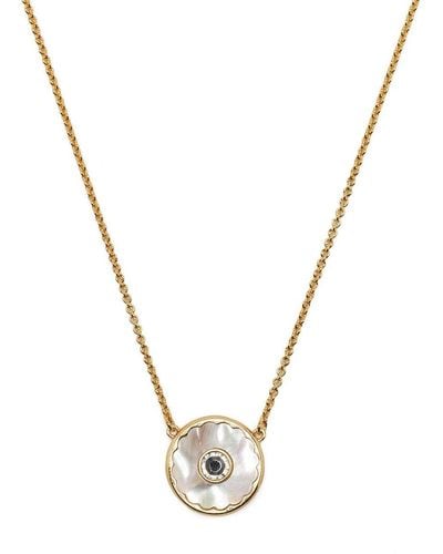 Marc Jacobs Women Medallion Mother Of Pearl Pendant Necklace Gold - Metallic