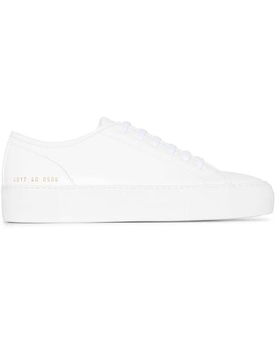 Common Projects White Tournament Leather Sneakers - Wit
