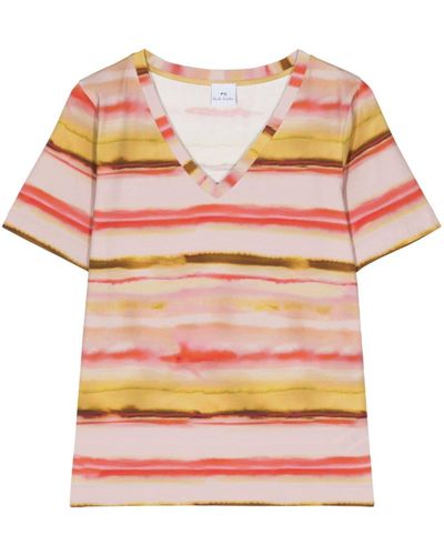 PS by Paul Smith T-shirt à rayures - Rose