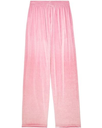 Balenciaga Pantalon en velours à coupe ample - Rose