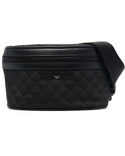 Emporio Armani Monogram Belt Bag - Black