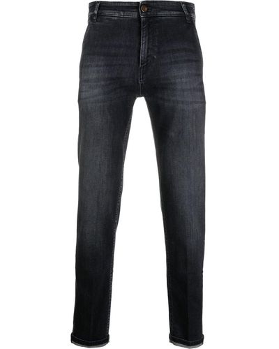PT Torino Straight-Leg-Jeans mit Logo-Patch - Schwarz