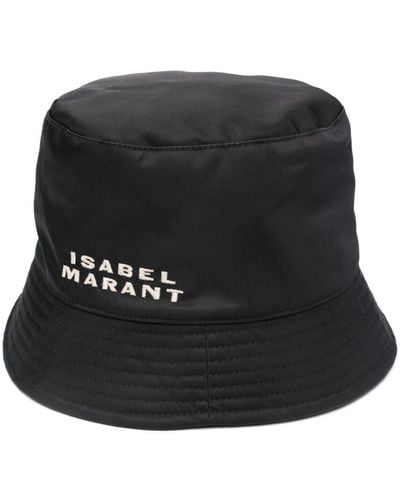 Isabel Marant Sombrero de pescador con logo bordado - Negro