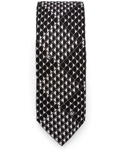 Dolce & Gabbana Cravate en soie à imprimé graphique - Noir