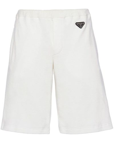Prada Bermuda Shorts Met Logo - Wit