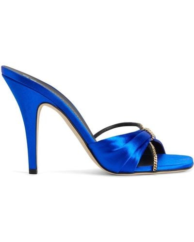 Giuseppe Zanotti Symonne Satin 105mm Sandals - Blue