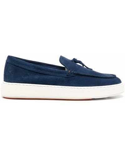 Santoni Leather Moccasin - Blue